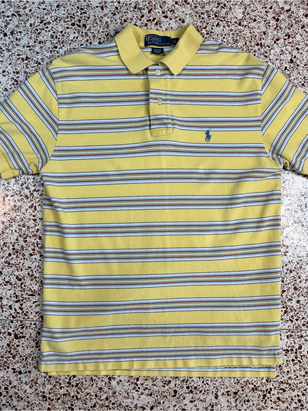 Polo by Ralph Lauren Yellow Striped Polo M